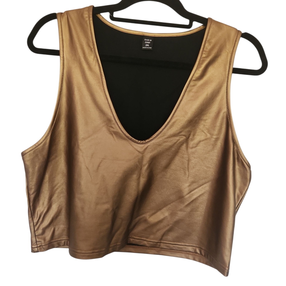 SHEIN Metallic Gold Tank Top